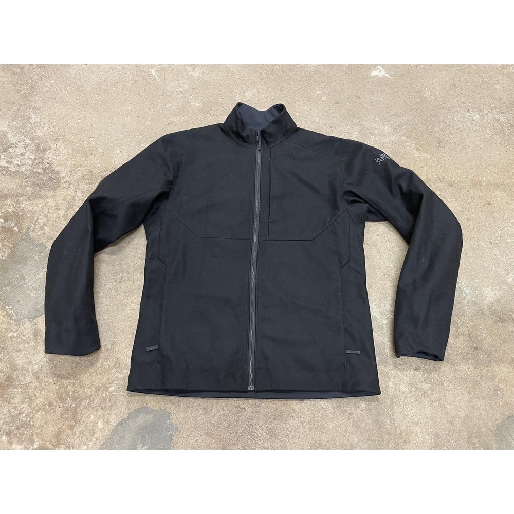 Arc'teryx Jacket Mens‎ Large Black Wool Softshell Full Zip Hiking Outdoor Trail